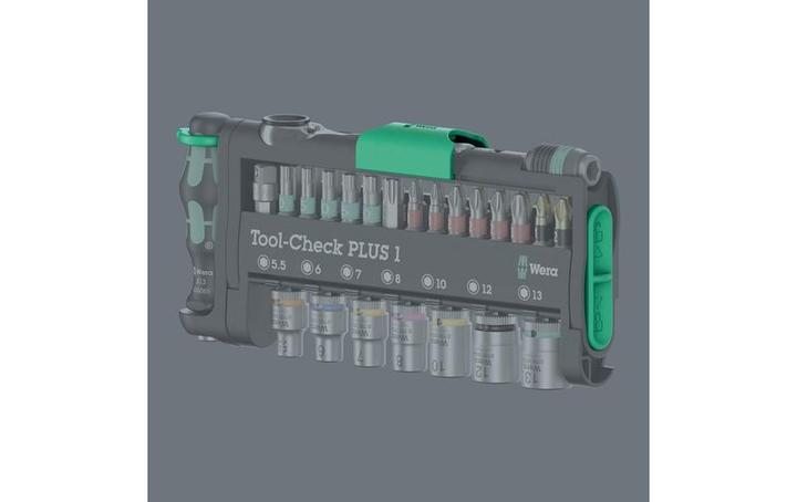 Productafbeelding Wera Gereedschap-Check Plus 1 (TX40, TX30, TX25, TX20, TX15, TX10, PZ3, PZ2, PZ1, PH3, PH2, PH1, 13,0 mm, 12,0 mm, 10,0 mm, 7 mm, 6 mm, 8 mm, 5,5 mm, 5 mm, 4 mm, 3 mm)