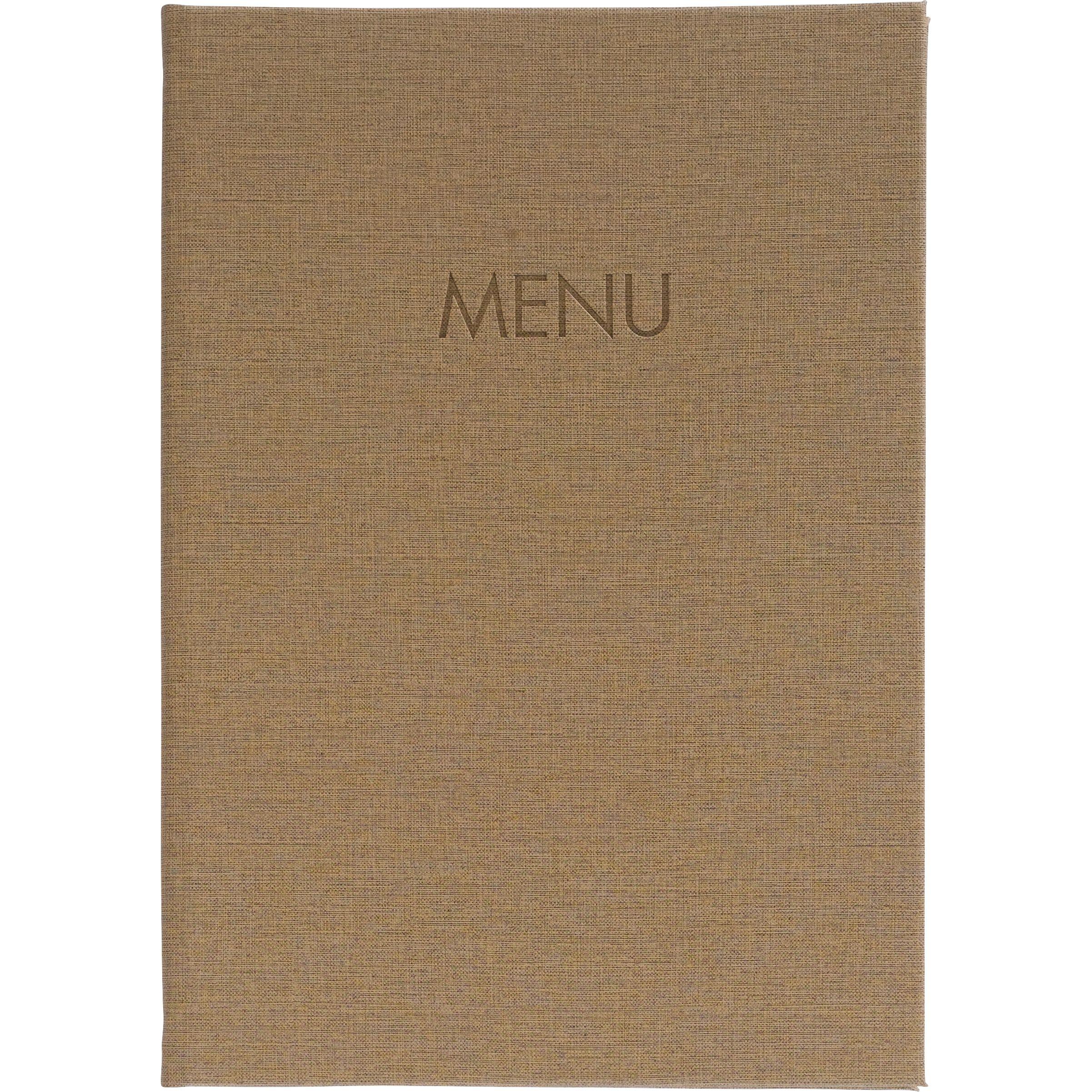 Sigel, Mappe, Speisekarten-Mappe mit Gummi-Bindung, Blindprägung: MENU, mit 2 Doppel-Transparenthüllen für 8 Seite (A4, ...