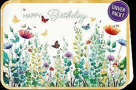 Produktbild Edition Gollong Doppelkarte. Simply Gold. Happy Birthday - Blumenwiese