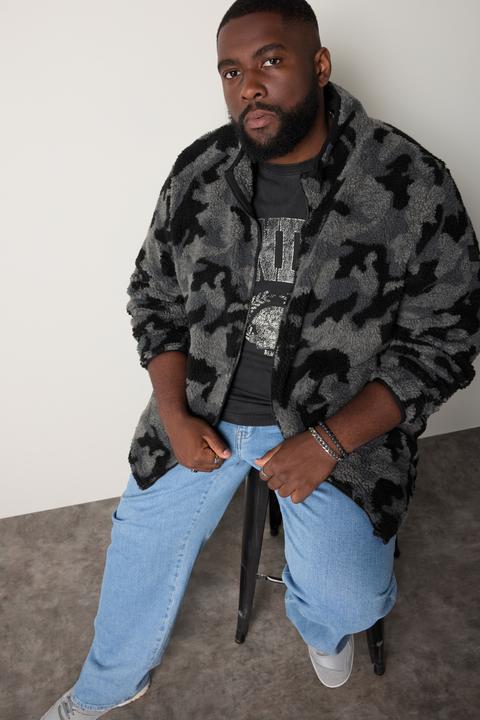 Actual product image Sthuge Teddyjacke, Camouflage, Stehkragen (3XL)