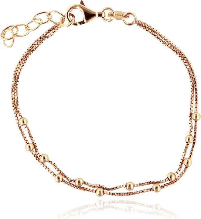 Immagine prodotto Leyda Palla a bracciale (19 cm, Argento 925, placcato oro 750 / 18)