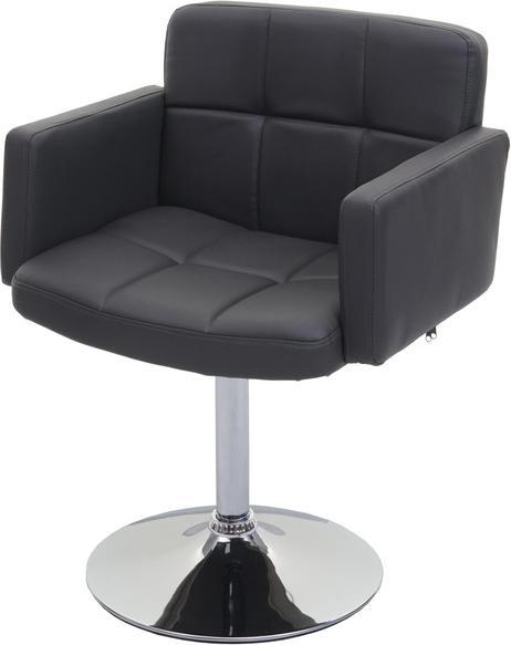 Immagine prodotto Swisshandel24 Sedia da pranzo Orlando, sedia da cucina girevole, similpelle, grigio cromo