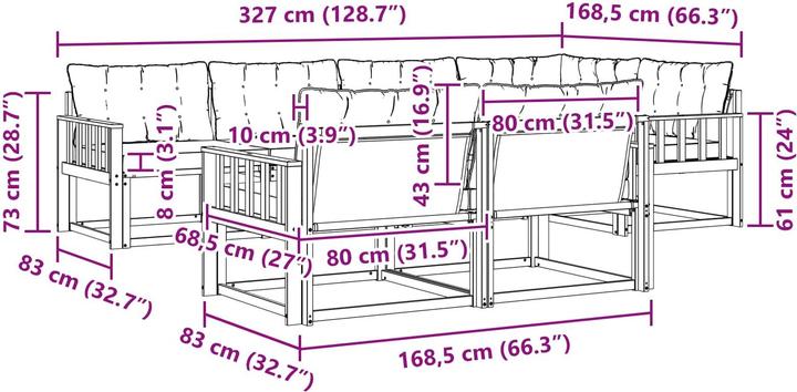 Produktbild vidaXL Outdoor-Sofa