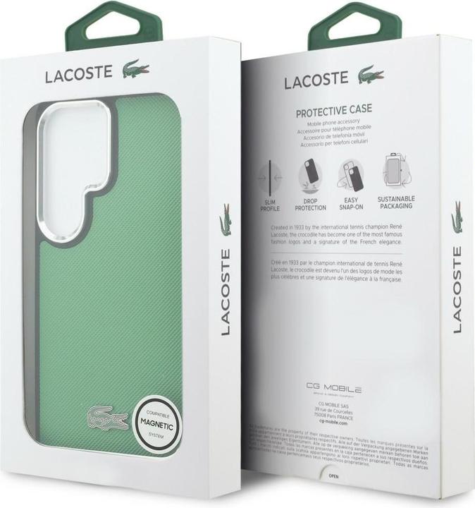 Actual product image Lacoste Case Full Wrap Petit Pique MagSafe for Samsung Galaxy S26 Ultra green (Samsung Galaxy S26 Ultra)