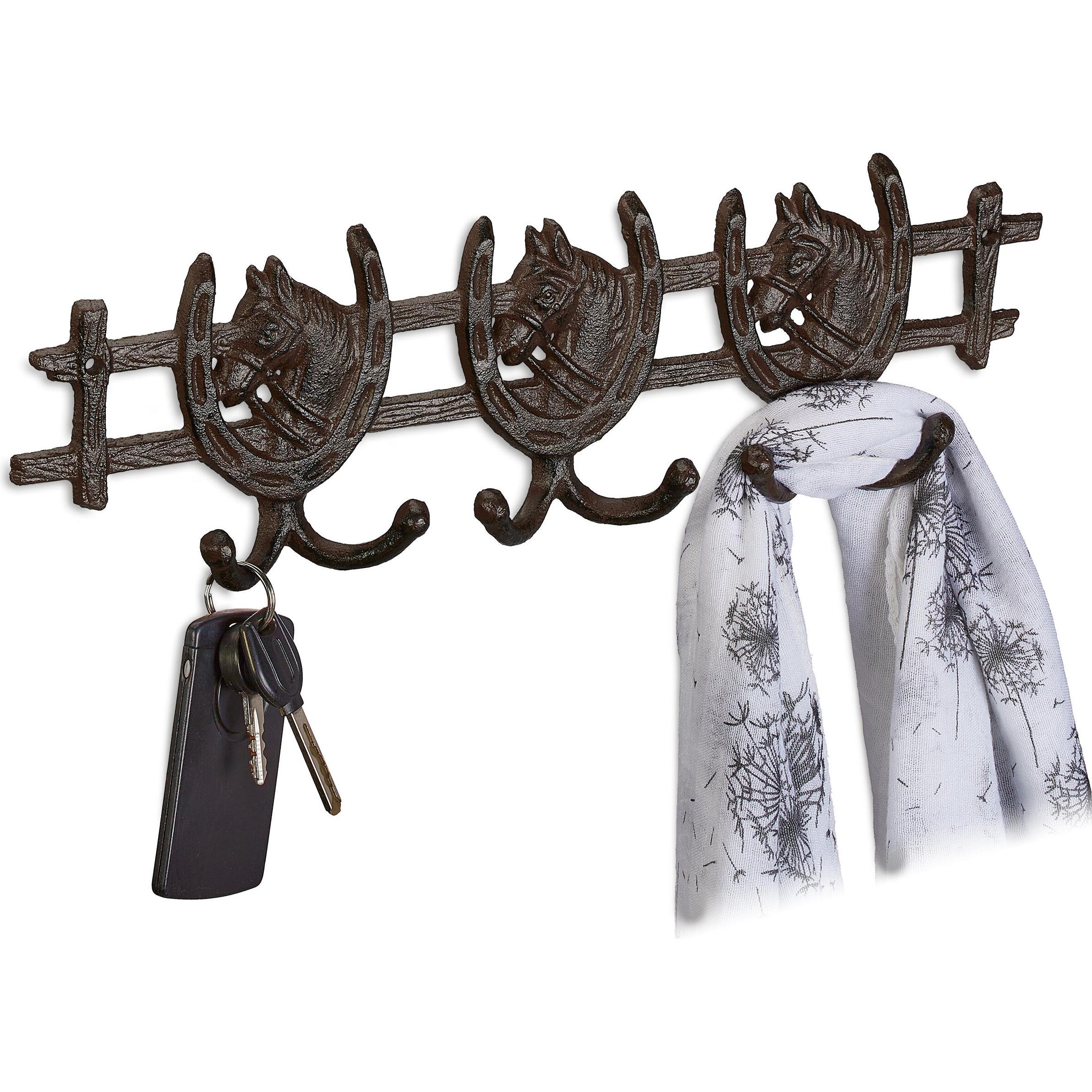 Relaxdays, Garderobe + Kleiderhaken, Garderobenleiste