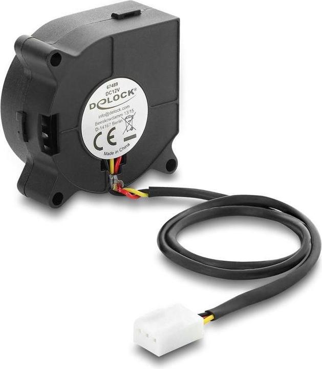 Produktbild Delock Radiallüfter / Lüftergebläse 12 V DC 40 x 40 x 20 mm mit 3-Pin Lüfteranschluss, schwarz (40 mm)