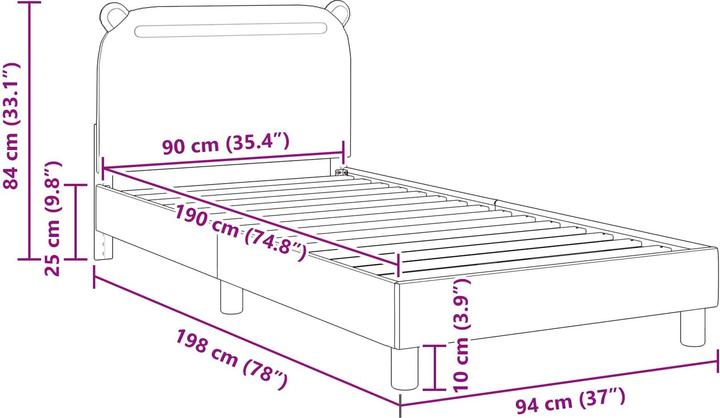 Image du produit vidaXL Moderner Bettrahmen (90 x 190 cm)