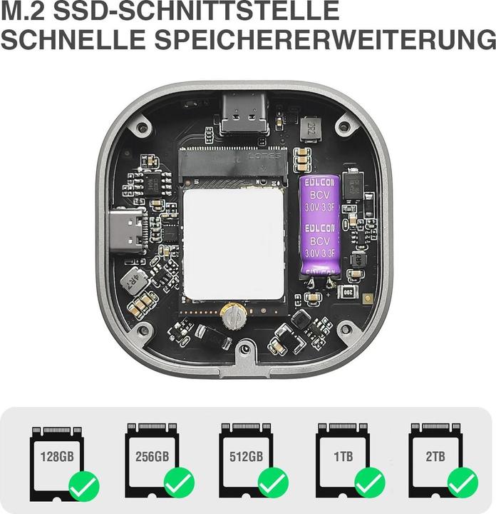 Actual product image 4smarts Magnetic SSD enclosure Kickstand MagSafe compatible grey