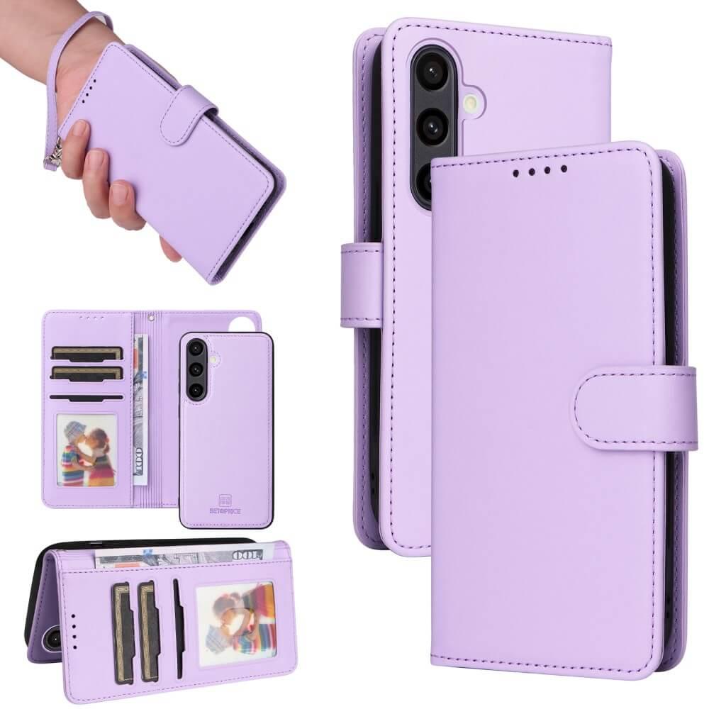 Cover-Discount Galaxy S24 FE - Teilbare Brieftasche 2-in-1 Handyhülle (Samsung Galaxy S24 FE), Smartphone Hülle, Violett