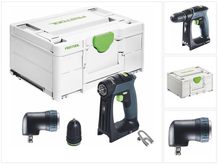 Produktbild Festool CXS 18-Basic Akku Bohrschrauber 18 V 40 Nm Brushless + Winkelvorsatz + Systainer - ohne (Akkubetrieb)