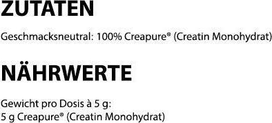Nutritional values and ingredients MyProtein Creapure Creatine Monohydrate (1 Piece, Powder, 500 g)
