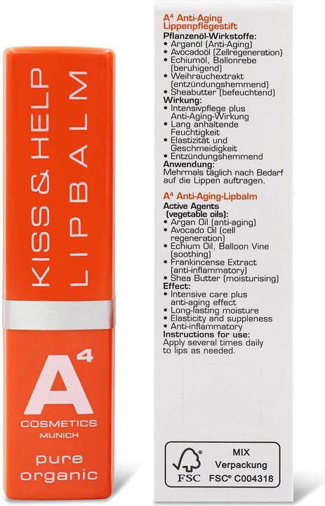 Immagine prodotto A4 Health and Beauty Balsamo labbra Kiss & Help (Balsamo per le labbra)