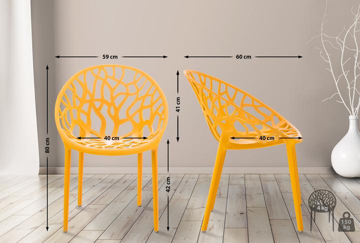 Actual product image CLP Set of 4 Hope Chair, orange