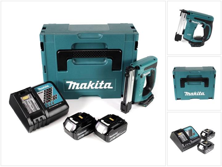 Actual product image Makita DST 221 RGJ 18 V Li-ion battery tacker in Makpac + 2x BL 1860 B 6,0 Ah Li-ion battery + DC 18 RC La