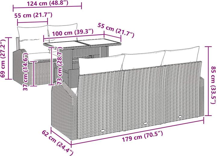 Produktbild vidaXL Gartenmöbel Set