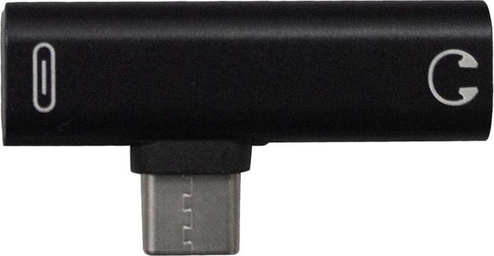 Actual product image JTI USB-C splitter with 3.5 mm socket - Black (USB Type C, 3.5mm socket)