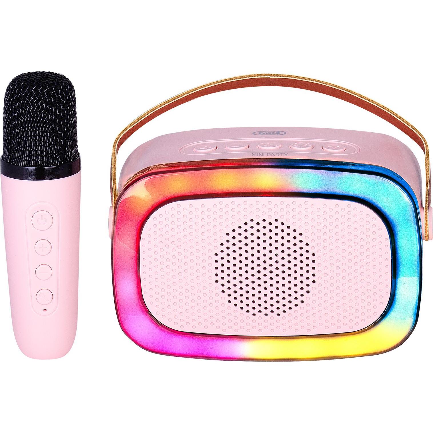 Trevi Xr 8a01 Miniparty Karaoke Lautsprecher + Bluetooth Rosa (Akkubetrieb), Bluetooth Lautsprecher, Pink