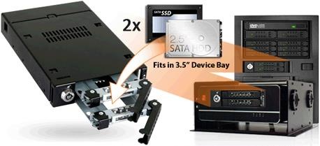 Actual product image Icy Dock Mb992skr-B 2x 2.5" Raid