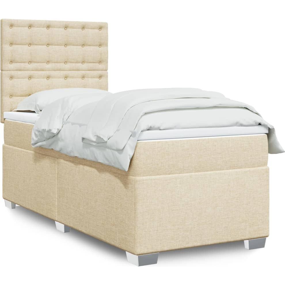 VidaXL, Bett, Bo x springbett mit Matratze 140 x 200 cm Stoff (140 x 200 cm)