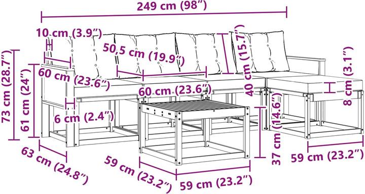 Produktbild vidaXL Outdoor-Sofa