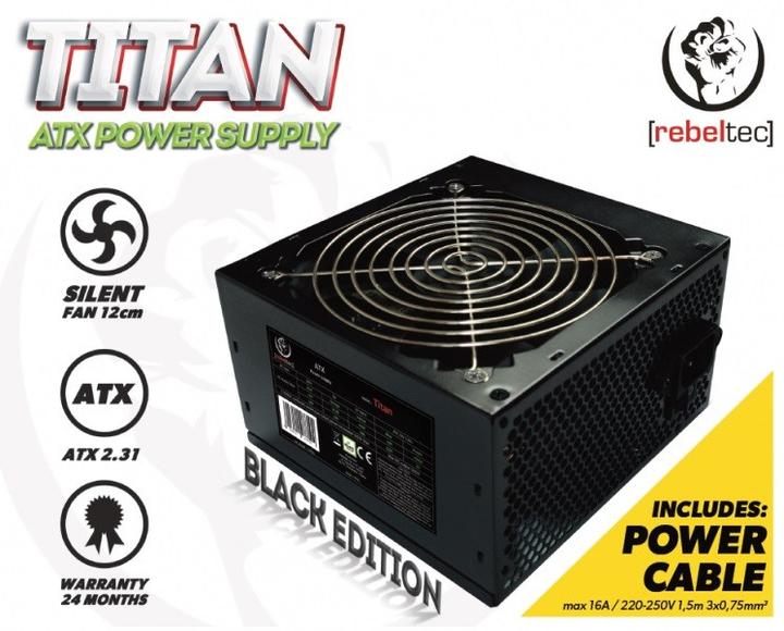 Image du produit Rebeltec Alimentation universelle pour ordinateur ATX ver. 2.31 TITAN 500 (500 W)