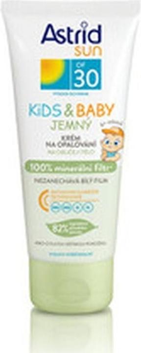 Image du produit Astrid Sun OF 30 Kids & Baby - Soin solaire doux pour les enfants 100% filtre minéral 100ml (L) (Crème solaire visage, SPF 30, 100 ml, 150 g)