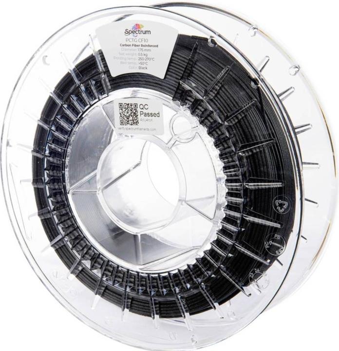 Immagine prodotto 80727 3D-Filament PCTG CF10 schwarz | 1,75 mm | 500 g (1.75 mm, 500 g)