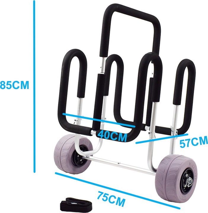 9WS Chariot alu 2 paddle roues basse pression spcial plage