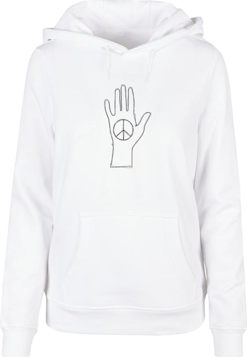 Produktbild Merchcode Ladies Peace - Scribble Hand White Basic Hoody - 111701 (M)