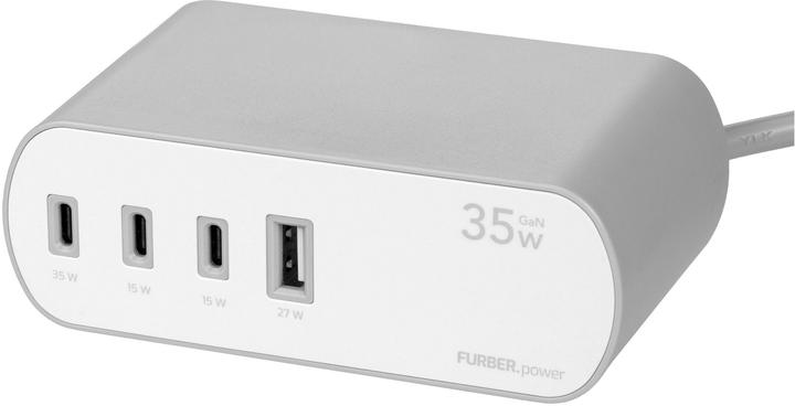 Produktbild Furber.power Tischsteckdosenleiste DOKK (6x, Typ 13, USB-A, USB-C, 3 m)
