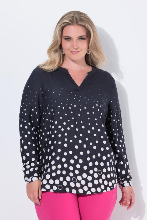 Image du produit Miamoda Blouse coupe Regular Fit, manches longues et motif pois avec dégradé (56)