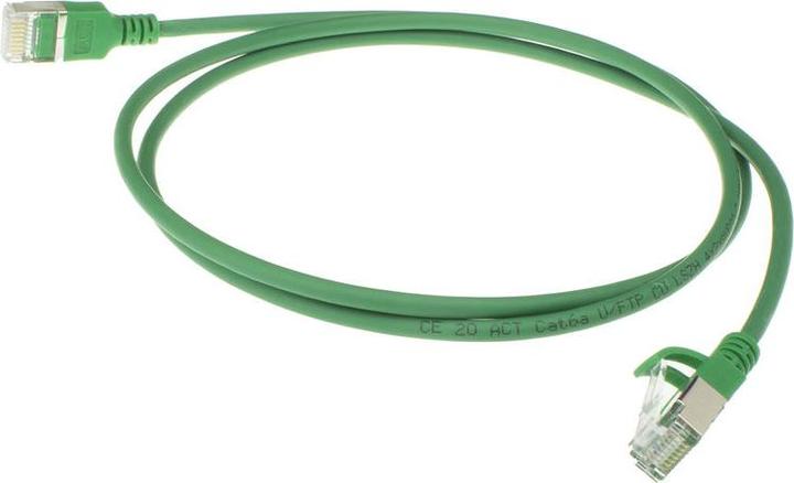 Produktbild ACT Green 10 meter LSZH U/FTP CAT6A datacenter slimline patch cable snagless with RJ45 connectors (U/FTP, CAT6a, 10 m)