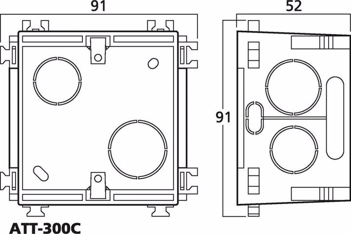 Produktbild Monacor Unterputz UP-Gehaeuse 91x 91x52mm