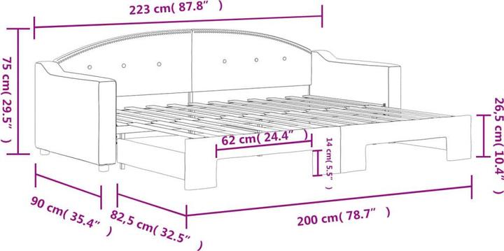 Actual product image vidaXL ausziehbares Tagesbett