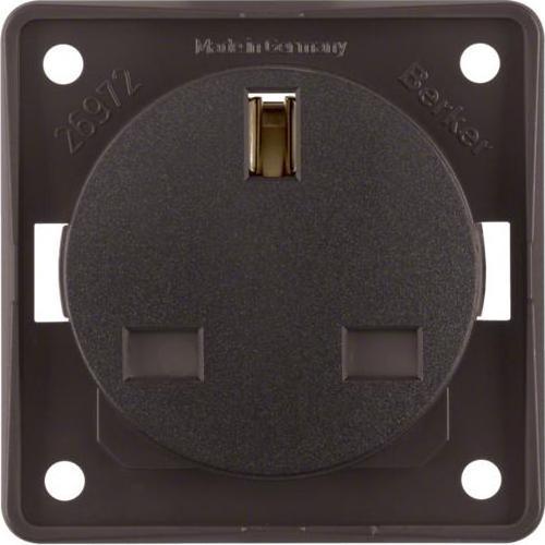 Produktbild Berker Wandsteckdose INTEGRO INTEGRO 1x Typ G (BS1363) Steckdose Bündige Montage 13A 250V Braun
