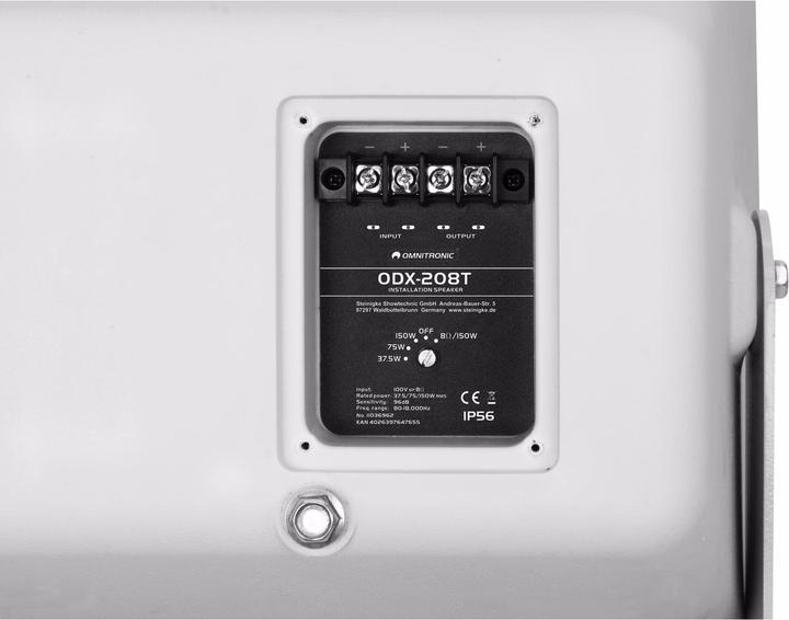 Image du produit Omnitronic ODX-208T Haut-parleur d'installation 100V blanc (Passif)