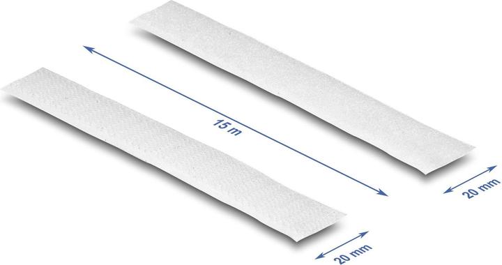 Actual product image Delock Velcro Tape 15 m x 20 mm with Adhesive and Fleece Tape White (20 mm)