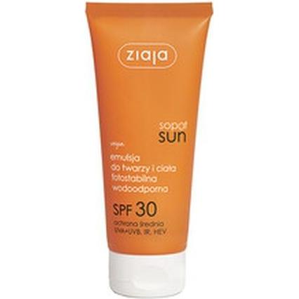 Ziaja, Crema solare, Emulsione solare per viso e corpo SPF 30 (Emulsione solare) 100 ml (Crema solare, SPF 30, 100 ml)