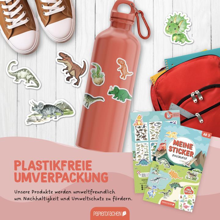 Immagine prodotto Papierdrachen Stickerblock Dinosaurier (100 Adesivo)