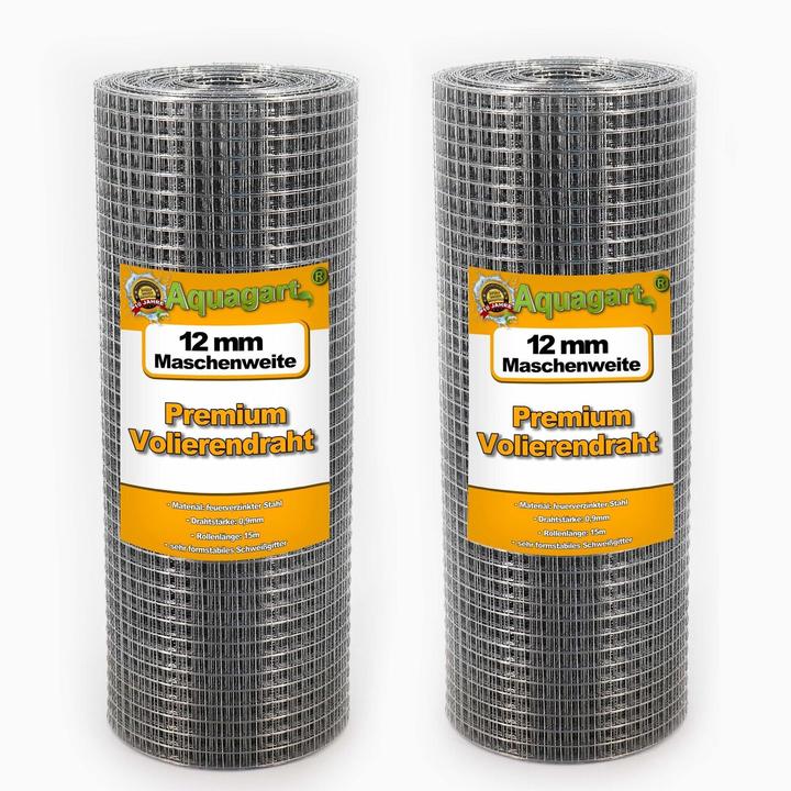 Actual product image Aquagart 30m x 0,5m Volierendraht Drahtgitter Schweissgitter Drahtzaun Feuerverzinkt