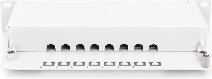 Produktbild Digitus CAT 6 Patch Panel geschirmt 8-Port RJ45 8P8C LSA 1HE 25,4cm 10Zoll Rack Mount Farbe Grau RAL 7035