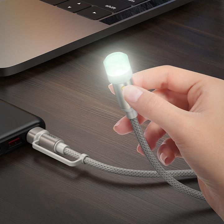 Actual product image Hoco Cable cable USB A / Type C to LED light UA38C black (USB 3.2 Gen 1)