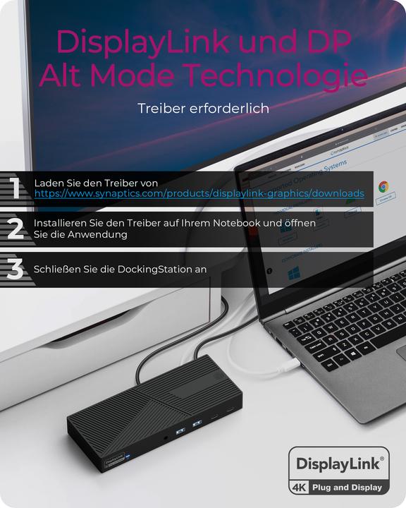 Produktbild Icy Box USB-C Docking station, Dual 4K Display Dock, IB-DK2246AC (USB-C, 14 Ports)