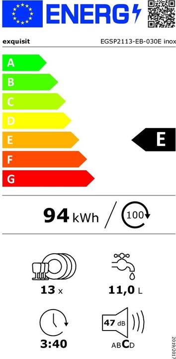Energie-Label Exquisit EGSP2113-EB-030E inox