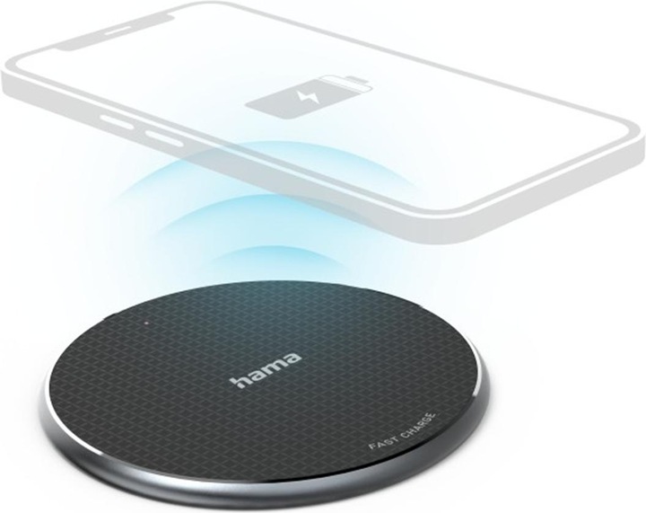 Hama Wireless Charger, 10W, Wireless Smartphone Charging Pad, Black (10 W)