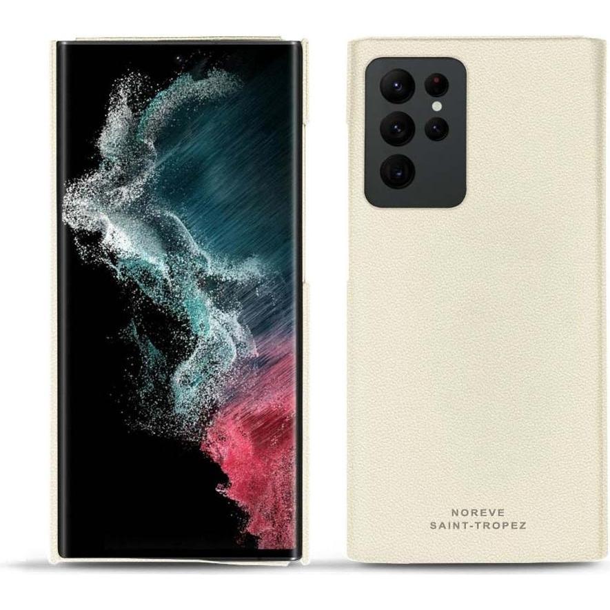Noreve Lederschutzhülle (Samsung Galaxy S22 Ultra), Smartphone Hülle, Weiss