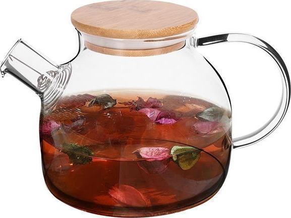 Image du produit Kerbl Glas-Teekanne mit Bambusdeckel (1 l)