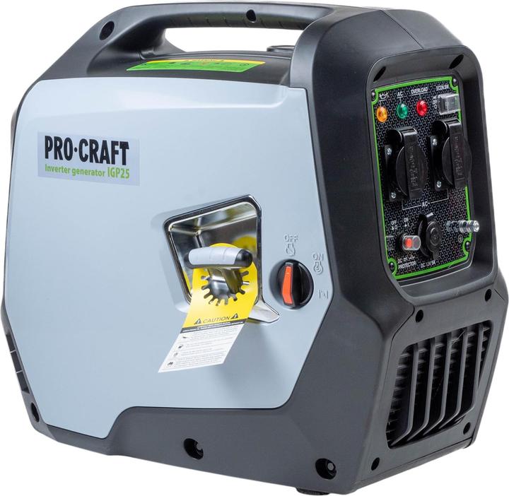 Produktbild Procraft IGP25 Benzin Inverter Generator Stromerzeuger 1800 W 4000 ml 2× 230 V, 1× 12 V DC Ausgang (1800 W, 4 l)