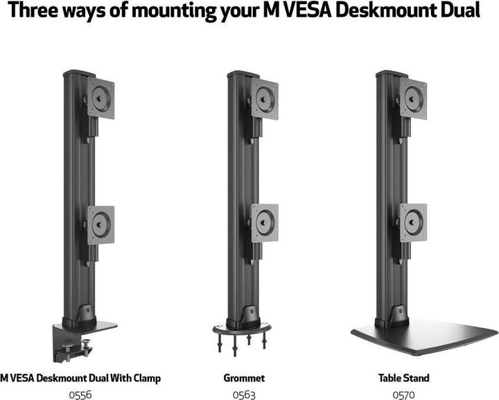 Multibrackets Monitorhalter Dual (Tisch, 50", 24 kg)