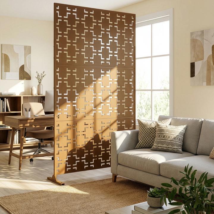 Produktbild Casa.Pro Trennwand Basciano verzinkter Stahl 180x90 cm Braun